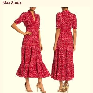 Max Studio Large floral long sleeve western prairie dress